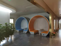 Ensemble de canapé de réunion en cuir moderne en forme de C avec canapé-lit rond pour zones de réception à domicile/bureau cadre en métal