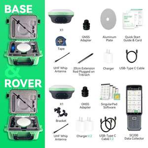 อุปกรณ์สำรวจ SingularXYZ E1 RTK GPS รับประกัน 1 ปี GNSS RTK GPS อุปกรณ์สำรวจที่ดินแบบดิฟเฟอเรนเชียล พร้อมฐาน - Product Image 3