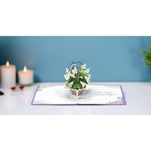 Tarjeta de Condolencias 3D con Lirio Blanco, Tarjeta de Felicitación de Papel para el Luto por la Pérdida de un Ser Querido, Mascota, Mamá, Papá, Hijo/a - Product Image 6
