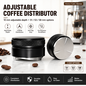 เครื่องกดกาแฟปรับระดับได้ ขนาด 51 53 58 มม. ทำจากสแตนเลส สำหรับบ้าน ร้านกาแฟ บาริสต้า - Product Image 1