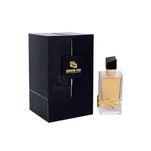 Boîte cadeau rigide personnalisée pour parfum, style livre, avec couvercle rabattable, insert en mousse et fermeture magnétique, estampage or, emballage cadeau de luxe - Product Image 2