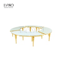 Table à manger moderne en acier inoxydable et verre pour restaurant, hôtel, mariage, banquet, salon - Meubles durables