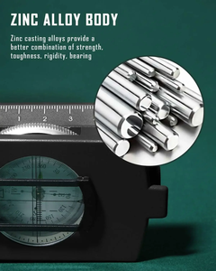 <span class=keywords><strong>Bussola</strong></span> Impermeabile <span class=keywords><strong>da</strong></span> Esterno, <span class=keywords><strong>Bussola</strong></span> Tattica di Sopravvivenza, <span class=keywords><strong>Bussola</strong></span> Professionale in Metallo ad Alta Precisione per Esplorazione e Geologia - Product Image 2