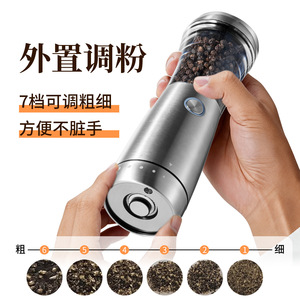 Electric Pepper Grinder Adjustable 7 Levels Rechargeable <b>USB</b> Charging Kitchen Spice Mill - Product Image 1
