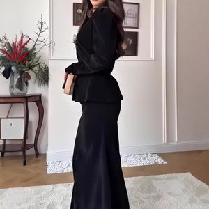 Conjunto <span class=keywords><strong>de</strong></span> Vestido Largo con Cuello en V y Botones, Estilo Europeo, para <span class=keywords><strong>Mujer</strong></span>, Nueva Colección <span class=keywords><strong>de</strong></span> Otoño, Tallas S-2XL, Venta al Por Mayor - Product Image 5