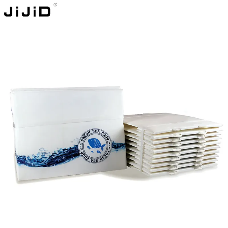 JIJID Plastico boîte ondulée en plastique pour poissons et crevettes, boîte d'emballage couleur imprimée, boîtes en Pp