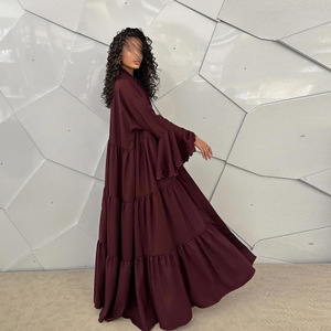 Vestido Largo Bordado <span class=keywords><strong>de</strong></span> Color Sólido con Mangas Campana para Mujer Musulmana Glory MQ232, Nuevo Estilo <span class=keywords><strong>de</strong></span> Verano <span class=keywords><strong>de</strong></span> Dubái con Pañuelo para la Cabeza - Product Image 5
