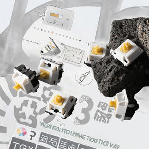 Boîte de commutation à chaud à 5 broches Yellow Axis, 45 interrupteurs de clavier tactiles silencieux - Product Image 3