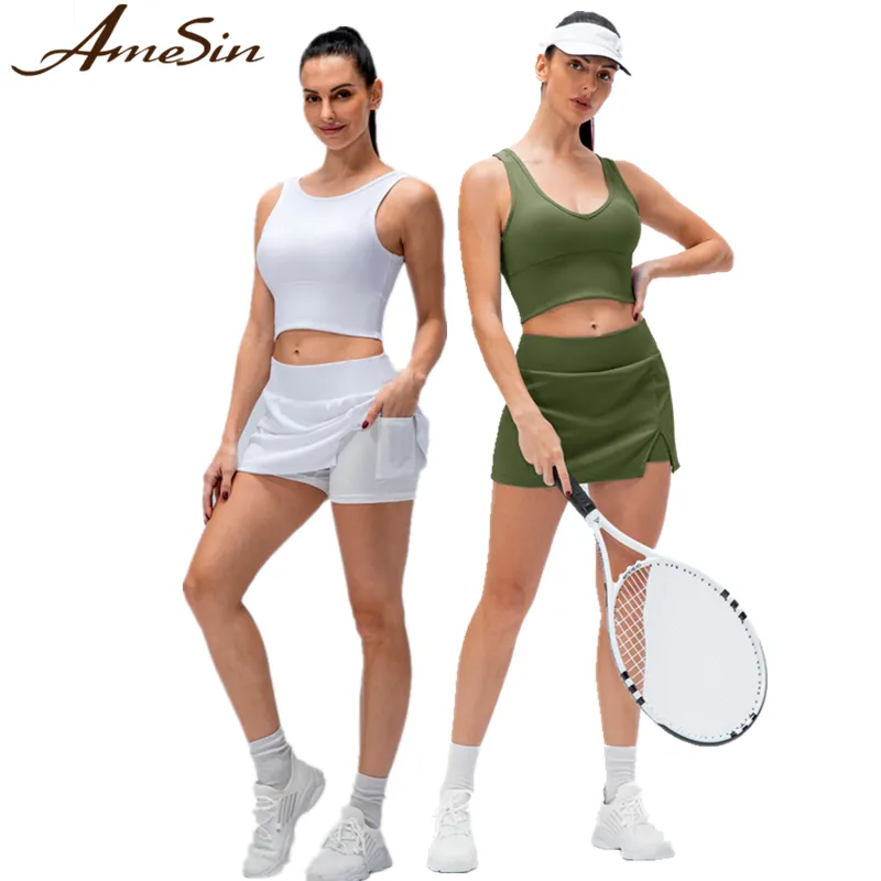Ensemble de vêtements de Sport réversible pour femmes, vêtements avec Logo imprimé, 20% de réduction, pour le Golf, le Yoga, pour uniformes de Netball, 2 pièces