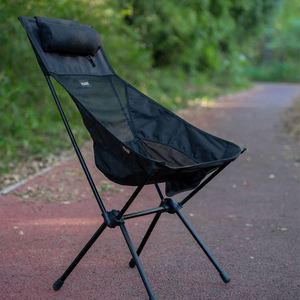 Chaise de plage pliable légère avec dossier haut inclinable en aluminium pour le camping et les parcs, avec sac de transport - Product Image 4