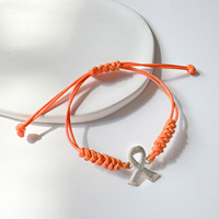 Bracelets en ruban de corde tressée en macramé faits à la main, unisexe, ruban rose pour la sensibilisation au cancer du sein, cadeau