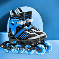 Patins à roulettes pour débutants, embout résistant aux chocs, longueur réglable, roues entièrement lumineuses, résistantes à l'usure, en PU