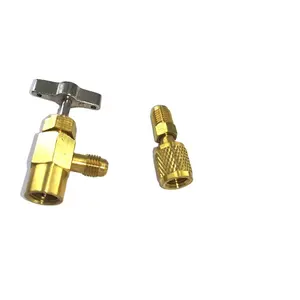 Hot Sale Durable And Practical 3PC R1234yf R134a R12 Refrigerant Can Tap Adapter Fittings 1/4SAE 1/2" ACME RH