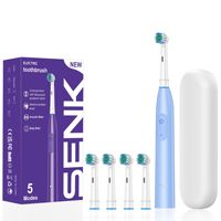 Nouvelle brosse à dents électrique rotative à tête ronde pour adultes 2026, soin des dents et des gencives, rechargeable, pulsations 3D, pour dents sensibles