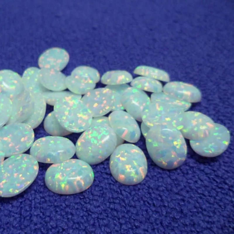 China factory wholesale 11*13mm oval cabochon OP17 white Opal