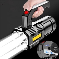Lampe de poche LED Portable à quatre cellules, haute puissance, Rechargeable par USB, projecteur très lumineux, torche pour cyclisme, Camping, lumens