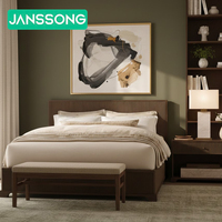 Cadre de lit en bois moderne pour chambre à coucher, lit de luxe en bois pour chambre de villégiature, ensemble de lit en bois pour chambre de villa, mobilier d'intérieur moderne pour chambre d'hôtel