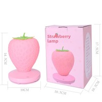 Lampe LED créative en silicone en forme de fraise, alimentée par USB, décorative, pour chevet, commande tactile, émission multicolore
