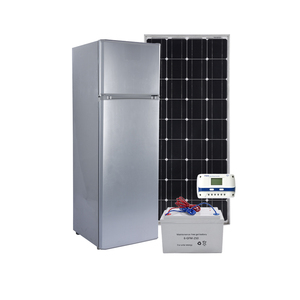 Réfrigérateur portable 218L avec alimentation <span class=keywords><strong>solaire</strong></span>, batterie et adaptateur secteur 12V AC/DC, congélateur supérieur - Product Image 1
