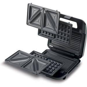 Plaques détachables multifonctions personnalisées de 750W 2 tranches de mini-gaufrier beignet 6 en 1 Machine à <span class=keywords><strong>sandwich</strong></span> électrique - Product Image 3