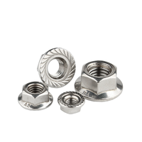 M2.5 M3 M4 M5 M6 M8 M10 X 1.25 5/8" UNC UNF Schwarze Flansch-Sicherungsmutter aus Edelstahl mit Gezahntem Sechskant und Flanschkopf