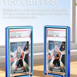 New Style Aluminum <b>Framed</b> Trading Card Slab Case UV Protection Tempered Glass Display Holder for Sports Cards - Product Image 5
