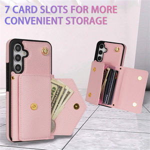 7 Cartes Fente Sac À Main En Cuir Téléphone étui pour <span class=keywords><strong>samsung</strong></span> <span class=keywords><strong>A51</strong></span> 4G A12 5G A52 A53 A13 A04S M13 A54 A14 Lanière Sangle Portefeuille Stand Couverture - Product Image 2