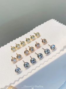 Xinfly Wholesale Au750 Fine Jewelry 0.30ct Natural Diamond 18k Real Gold <b>Stud</b> Earrings Bubble Design - Product Image 3
