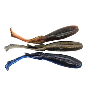 Campioni gratuiti all'ingrosso di plastica morbida richiamo di pesca pesca morbido Shad doppio colore Silicone esca T coda Wobblers - Product Image 1