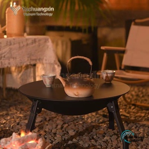 Réchaud de camping portable en métal avec couvercle en maille pour brûler du bois en extérieur - Product Image 2