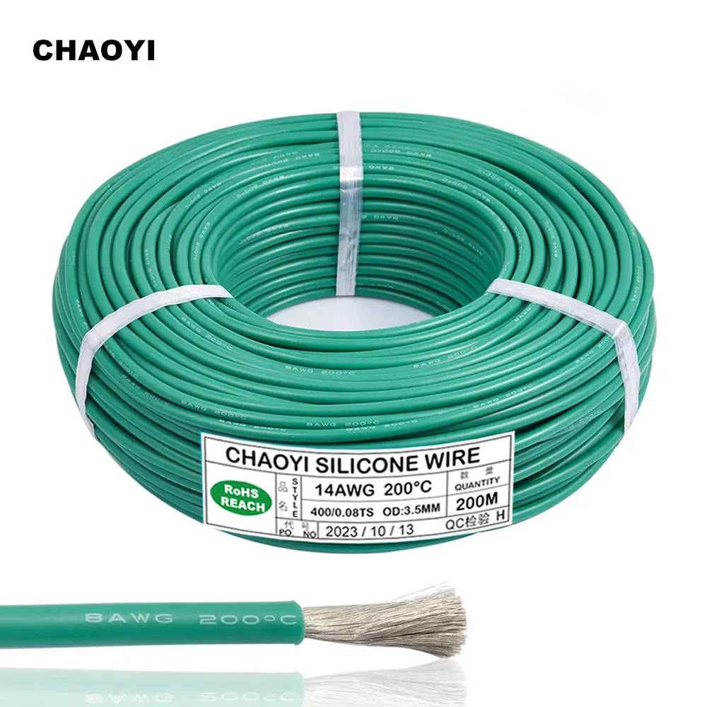 High Quality 600V AWG 4 6 8 10 12 14 18 22 24 26 28 Awg Heating Silicone Rubber Cable Super Flexible Electric Silicone Wire