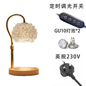 Crystal Dandelion <b>Table</b> Lamp Brass Stem Wood Base E26 <b>LED</b> 2700K Warm <b>Light</b> Modern Black Shade Eco-Friendly for Bedroom Decor - Product Image 2