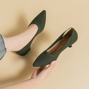 Commercio all'ingrosso della fabbrica semplici tacchi alti in maglia a punta ufficio <span class=keywords><strong>scarpe</strong></span> da cerimonia Slip on basso tacco 4cm <span class=keywords><strong>scarpe</strong></span> <span class=keywords><strong>comode</strong></span> da <span class=keywords><strong>donna</strong></span> - Product Image 6