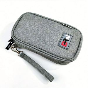 Étui de voyage portable en nylon durable avec fermeture éclair pour accessoires électroniques, grande capacité, pour batterie externe, gris, sac souple pour USB - Product Image 3