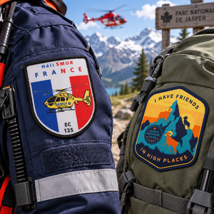 Parches Tejidos Personalizados Estilo Francés, Insignia Tricolor de Helicóptero y Parque Nacional para Chaquetas, Bolsos, Gorras y Ropa AWELLS - Product Image 2
