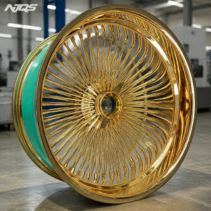 ล้อแม็<span class=keywords><strong>ก</strong></span>ซ์ NJQS ขนาด 24 นิ้ว ล้อฟอร์จสีทอง 5x127 ล้อซี่ลวด Zenith Luxor Truspoke Cragar 13X7 26 นิ้ว - Product Image 1