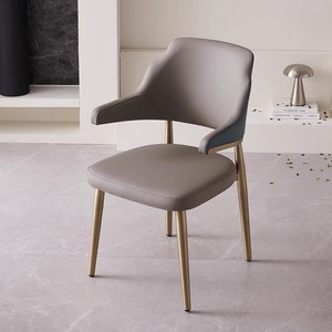 Lumière italienne atmosphère de luxe dossier durable accoudoir creux cuir acier inoxydable maison hôtel café <span class=keywords><strong>salle</strong></span> <span class=keywords><strong>à</strong></span> <span class=keywords><strong>manger</strong></span> chaise - Product Image 6