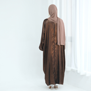 2024 Roupas Muçulmanas Tradicionais Novo Muçulmano Abaya Shinny Poliéster <span class=keywords><strong>Cardigan</strong></span> Abaya Mulheres Vestido Senhoras Modesto Abaya - Product Image 3