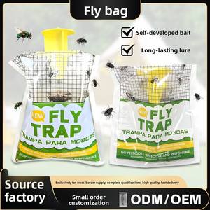 Piège à Mouches Solide Jetable d'Extérieur à Suspendre, Grand Sac en Plastique avec Appâts Naturels, Facile à Utiliser, <span class=keywords><strong>Attrape</strong></span>-Insectes - Product Image 3