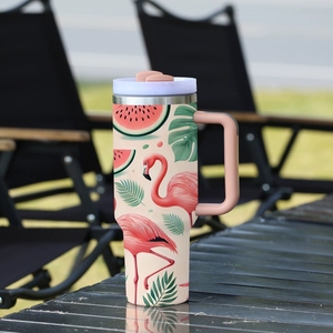 5 màu sắc hồng <span class=keywords><strong>Flamingo</strong></span> 40oz Tumblers thép không gỉ <span class=keywords><strong>Flamingo</strong></span> người yêu Quà Tặng ly cho phụ nữ cô gái - Product Image 4