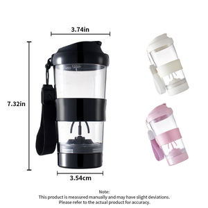 Botella Mezcladora Personalizada de 450 ml Recargable por USB, Libre de BPA, Mezclador Eléctrico de Proteínas para Gimnasio y Deportes, Vasos Mezcladores Automáticos - Product Image 6
