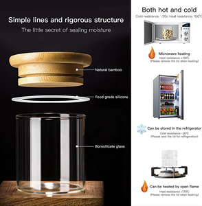 DAJI HYDRO <strong>2025</strong> Large Capacity Eco-Friendly Classic Glass Jar Wood Lid Microwaveable Food <strong>Storage</strong> <strong>Container</strong> Stackable Design - Product Image 4