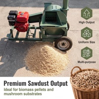 Broyeur de bois multifonctionnel à roues, à moteur diesel, avec double port d'alimentation, machine à fabriquer des sciure de bois pour le recyclage des déchets forestiers