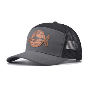 Casquette Trucker en Cuir de Haute Qualité pour la Pêche, Structurée avec Doublure Rigide, Visière Courbée, Maille Respirante, Fermeture Snapback, pour l'Extérieur - Product Image 4