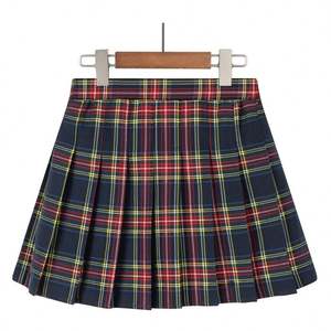 I-0397 Girls <b>Skirts</b> Autumn Vintage Pleated Plaid <b>Skirts</b> School Teens Girl Spring School Girl <b>Short</b> <b>Skirt</b> - Product Image 4