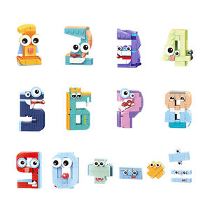 12-in-1 ABS Dua Bentuk Plastik Blok Bangunan Robot Anak Edukatif DIY Model Perakitan Mainan Simbol Matematika Digital Angka - Product Image 1