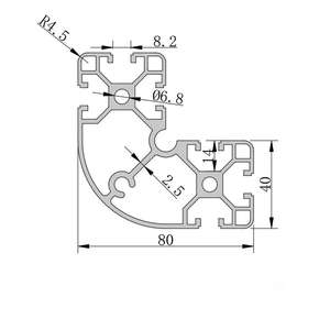8840R อะลูมิเนียมอัลลอยโปรไฟล์อุตสาหกรรมมาตรฐานยุโรปพร้อมบริการตัดโครงมุมสี่เหลี่ยมขนาดใหญ่ - Product Image 3