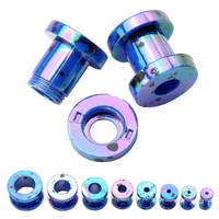 Alisouy 1 paire d'extenseur d'oreille pour le corps piercing acrylique vissé dos chair Tunnel bouchon d'oreille civière 2-12mm impression clous d'oreille bouchons