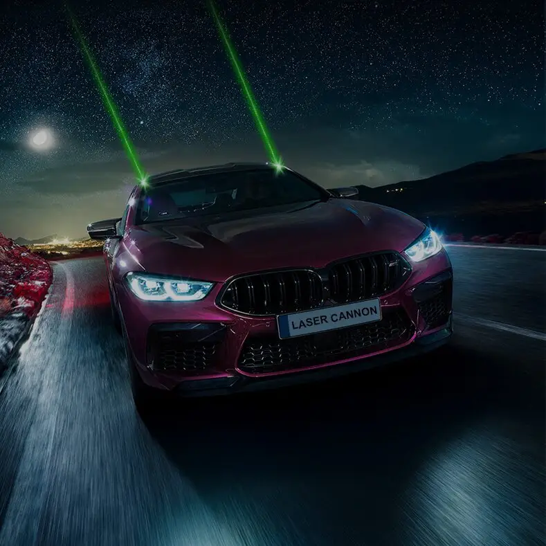 2024 xe mới Laser Sương Mù Ánh sáng có thể sạc lại mái trang trí chống va chạm đèn hậu nguy hiểm cảnh báo đèn nhấp nháy xe tải xe máy