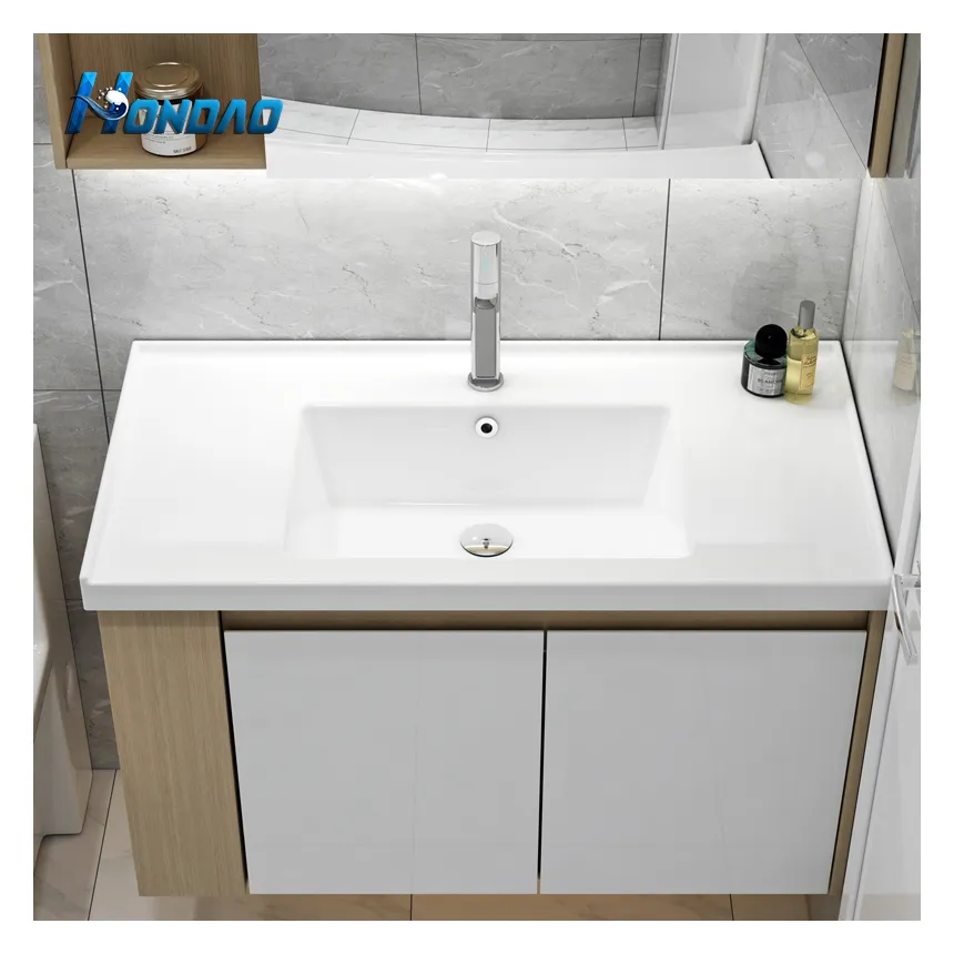 Banyo tek parça katı yüzey banyo lavabo yapay taş el yıkama banyo lavabo dolabı